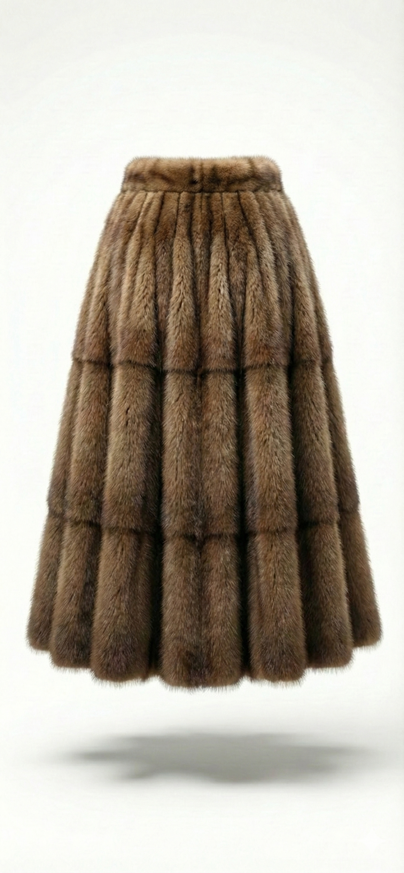 Women's Long Full Skin Whiskey Mink Skirt