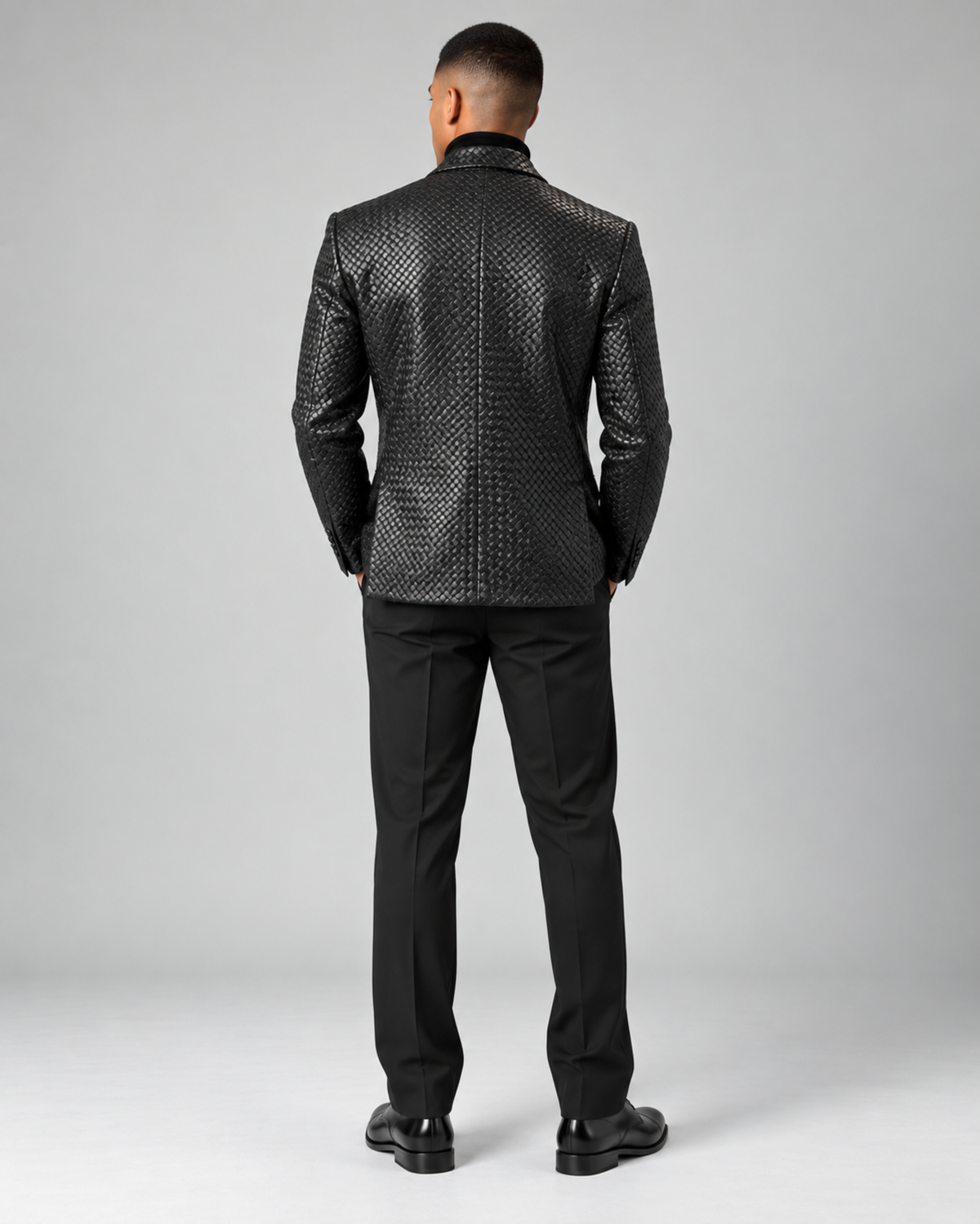 Men's Textured Leather Jacket