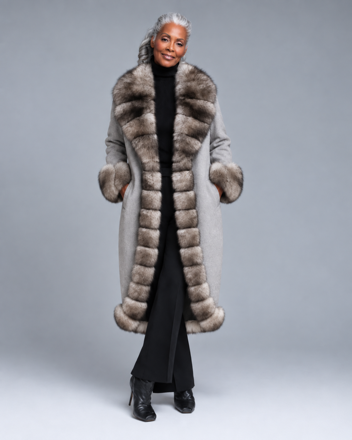 Women's Alpaca Chinchilla Coat
