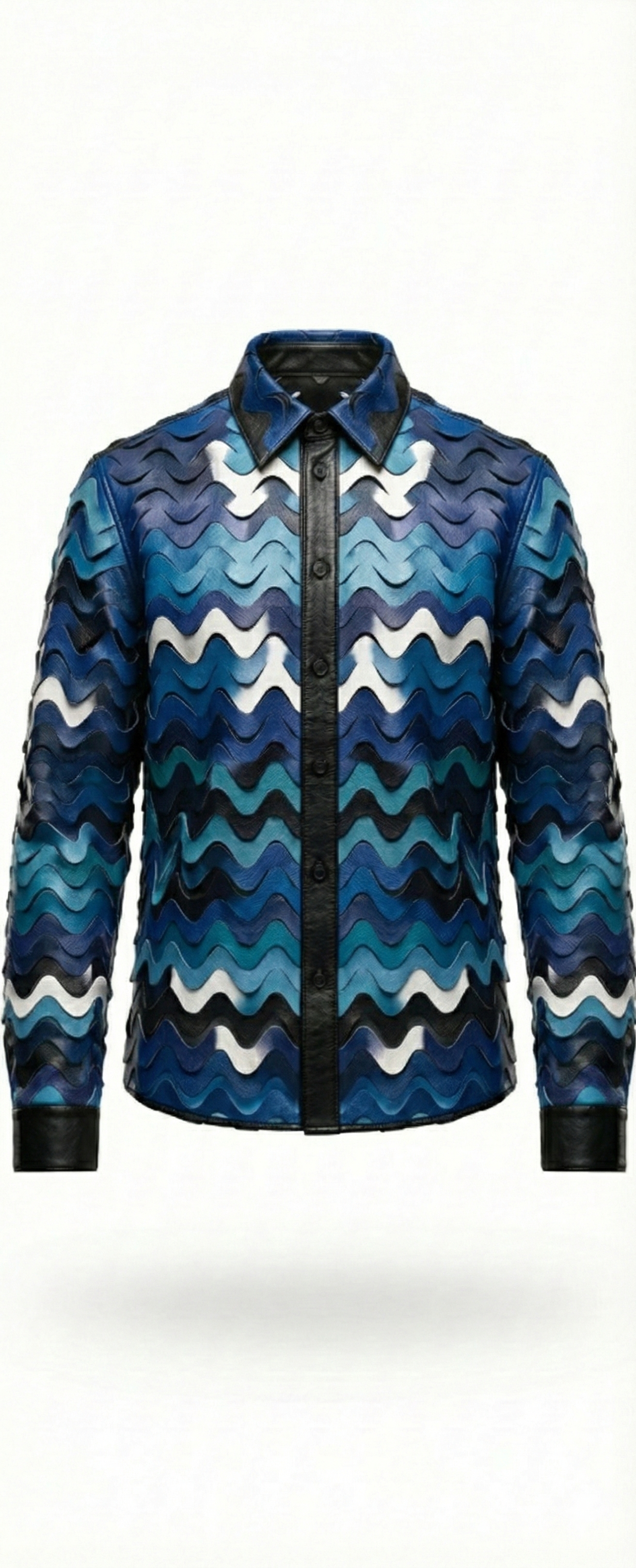 Men's Laser Cut Leather Shirt