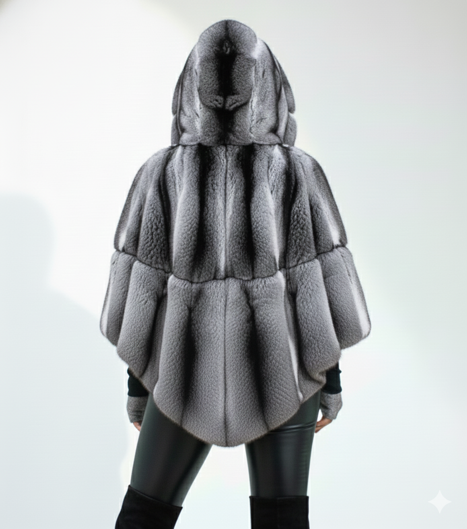 Women's Chinchilla Poncho Jacket