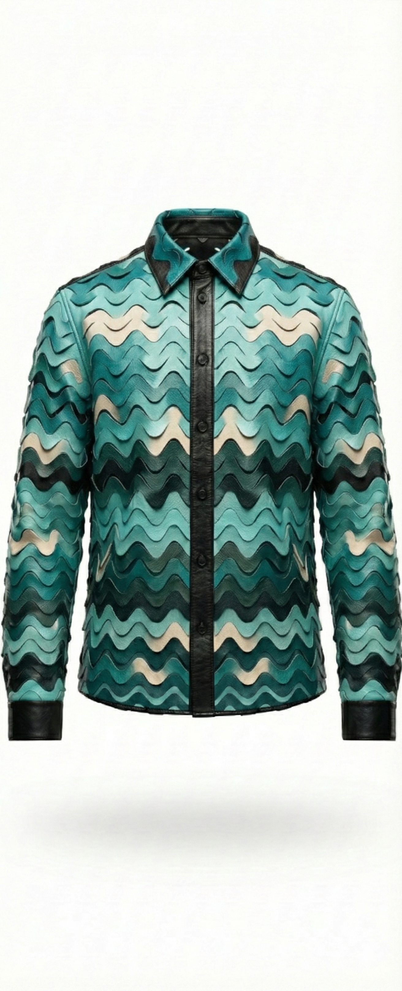 Men's Laser Cut Leather Shirt