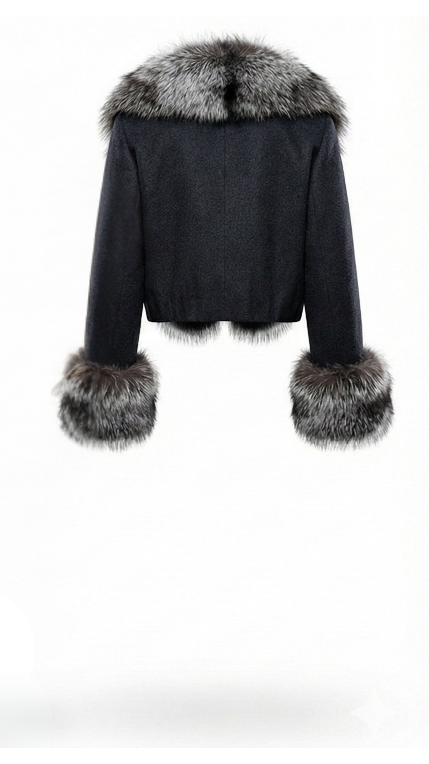 Women's Suede and Saga Norwegian Silver Fur Jacket