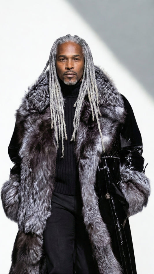 Men's Leather and Fur Coat