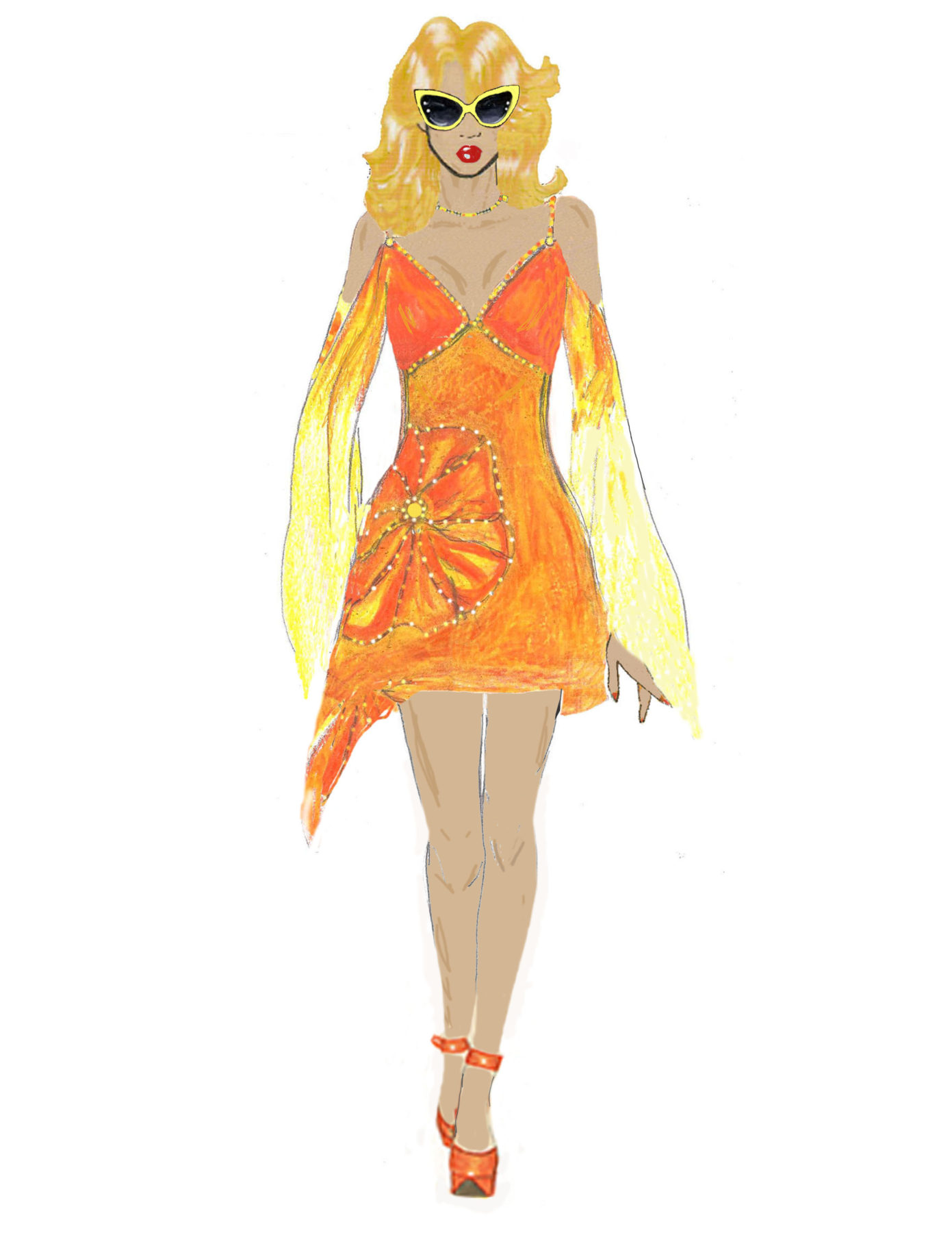 Orange Lily CGB Illustration